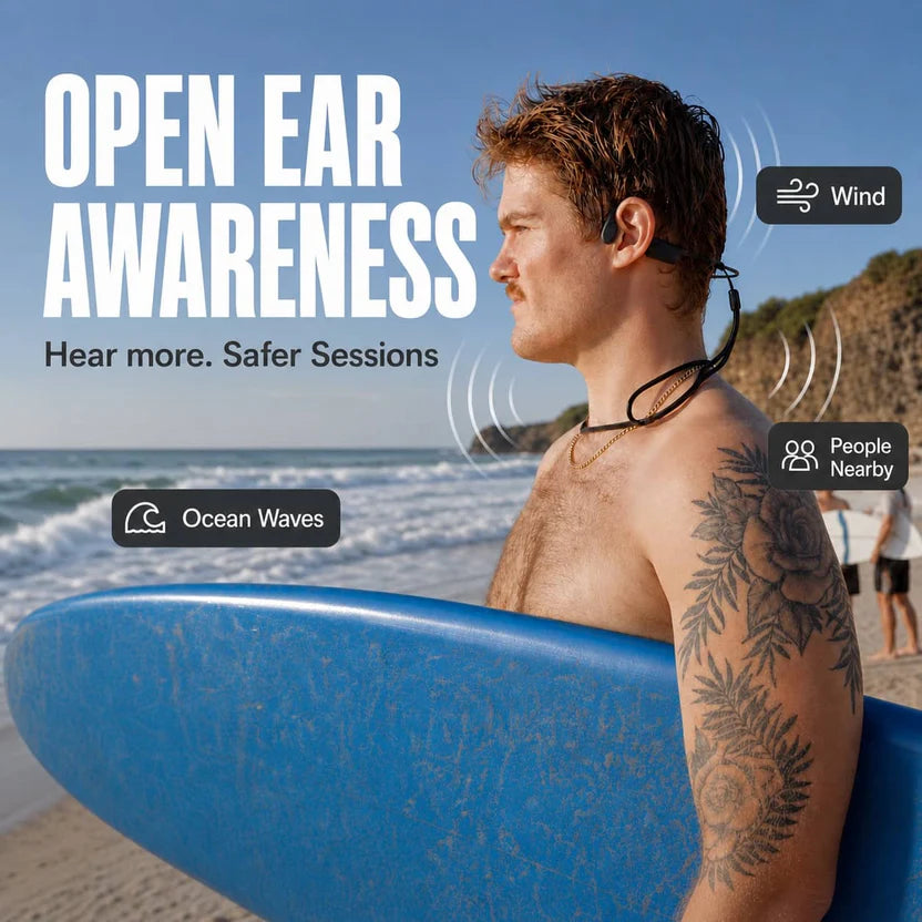 AONIC Flow — Waterproof Bone Conduction Headphones for Watersports