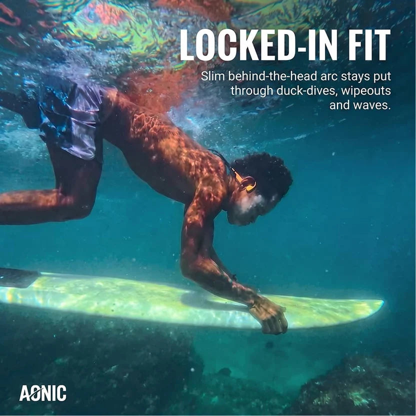 AONIC Flow — Waterproof Bone Conduction Headphones for Watersports