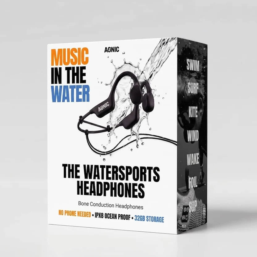 AONIC Flow — Waterproof Bone Conduction Headphones for Watersports