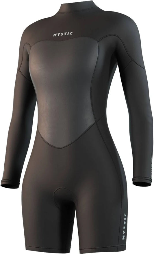 Mystic Womens Brand 3/2mm Back-Zip Long Arm Shorty Wetsuit